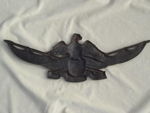 photo of Federal eagle w/ shield, 70s vintage cast iron eagle wall plaque / medallion #4