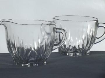 catalog photo of Federal star pattern glass creamer & sugar set, 1950s vintage glassware