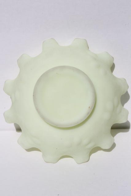 photo of Fenton custard satin frosted glass Persian medallion / cherry blackberry crimped ruffle bowl #4