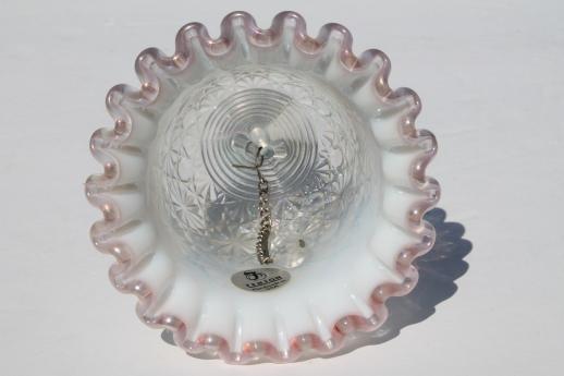 photo of Fenton french opalescent rose crest daisy & button glass bell #5