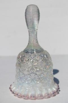 catalog photo of Fenton french opalescent rose crest daisy & button glass bell