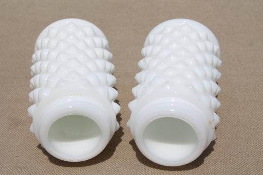 photo of Fenton hobnail milk glass salt & pepper shakers, shaker jars only - no lids #3