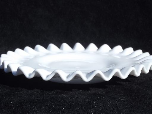 photo of Fenton hobnail milk glass under plate, jam dish or mayo bowl underplate #1