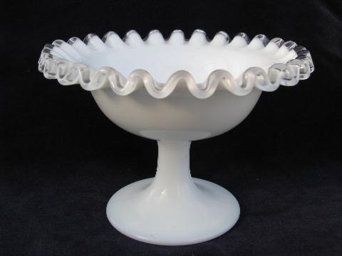 photo of Fenton silver crest, vintage glass candy dish or flower bowl #1