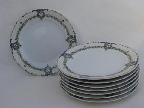 photo of Field china, vintage Japan, 8 salad plates w/ garlands of purple roses #1