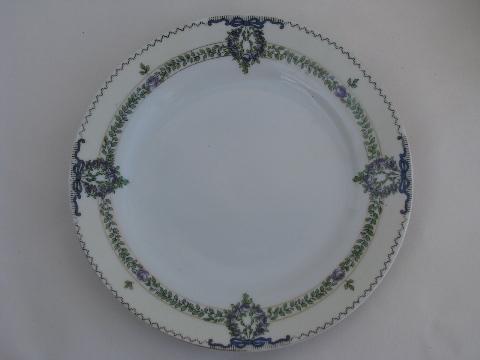 photo of Field china, vintage Japan, 8 salad plates w/ garlands of purple roses #2