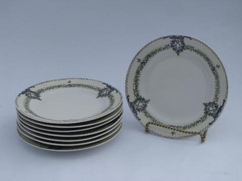 photo of Field china vintage Japan lavender roses garland border porcelain cake plates #1