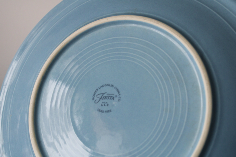 photo of Fiesta periwinkle blue dinnerware, set for two dinner plates bowls cups 1990s vintage Homer Laughlin  #6
