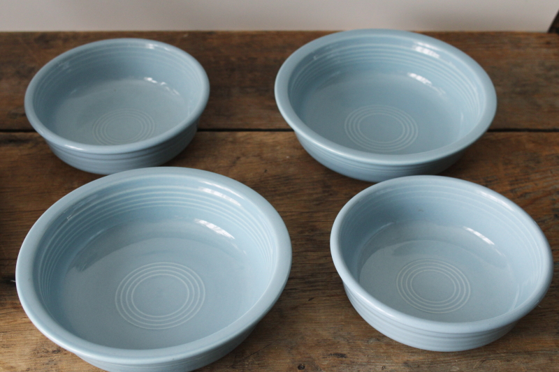 photo of Fiesta periwinkle blue dinnerware, set for two dinner plates bowls cups 1990s vintage Homer Laughlin  #11