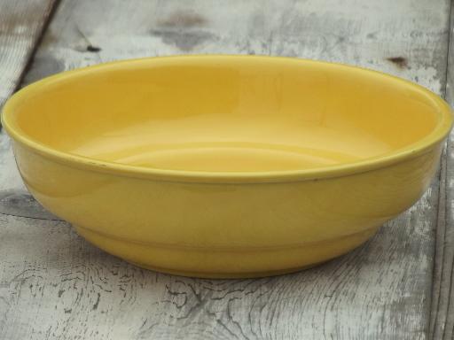 photo of Fiesta yellow vintage Betty Crocker pottery bowl, fiestaware mixing bowl #1