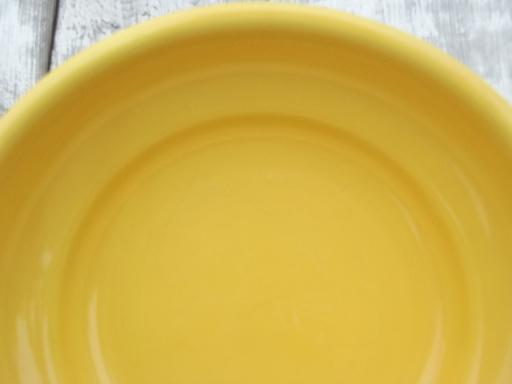 photo of Fiesta yellow vintage Betty Crocker pottery bowl, fiestaware mixing bowl #5