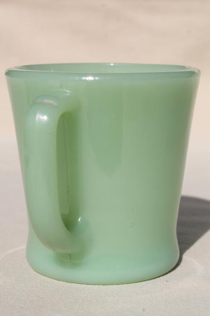 photo of Fire King Jadeite jadite green glass coffee mug, 1940s vintage coffee cup #2