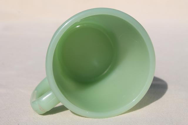 photo of Fire King Jadeite jadite green glass coffee mug, 1940s vintage coffee cup #3