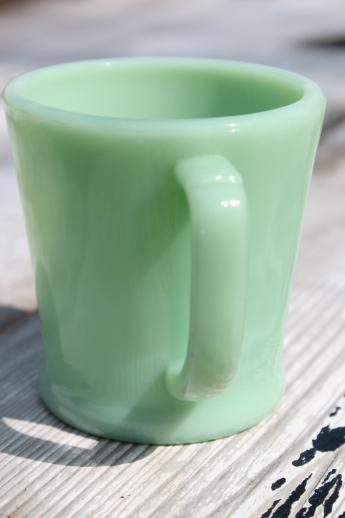 photo of Fire-King jadeite glass coffee mug, authentic vintage jadite glass cup #2