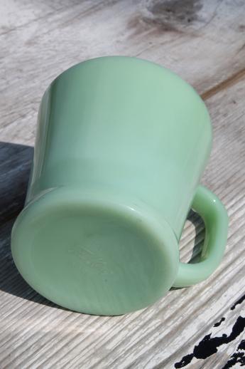 photo of Fire-King jadeite glass coffee mug, authentic vintage jadite glass cup #5