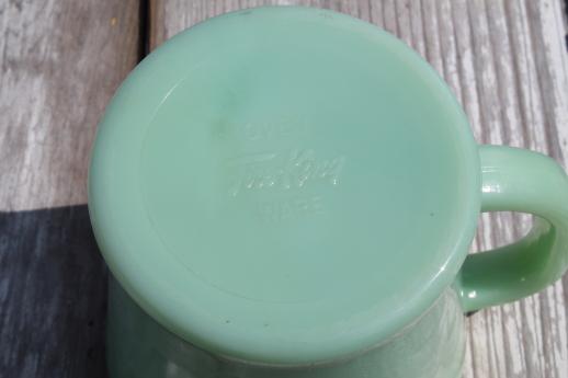 photo of Fire-King jadeite glass coffee mug, authentic vintage jadite glass cup #6