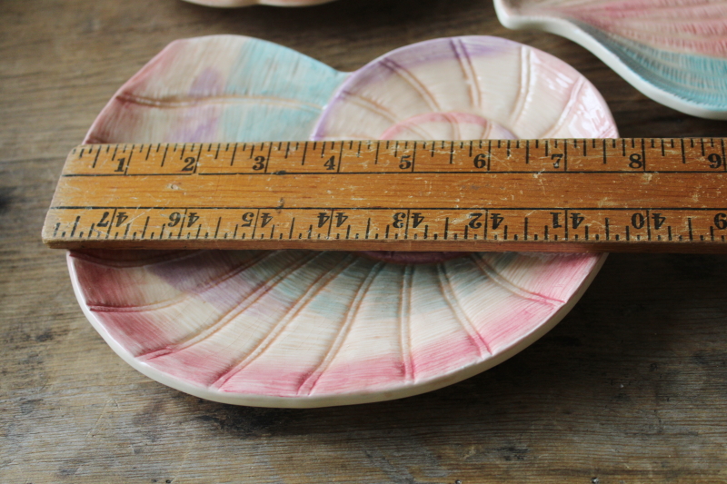 photo of Fitz & Floyd Omnibus ceramic sea shell plates, trio of different shells 1990s vintage original labels  #3
