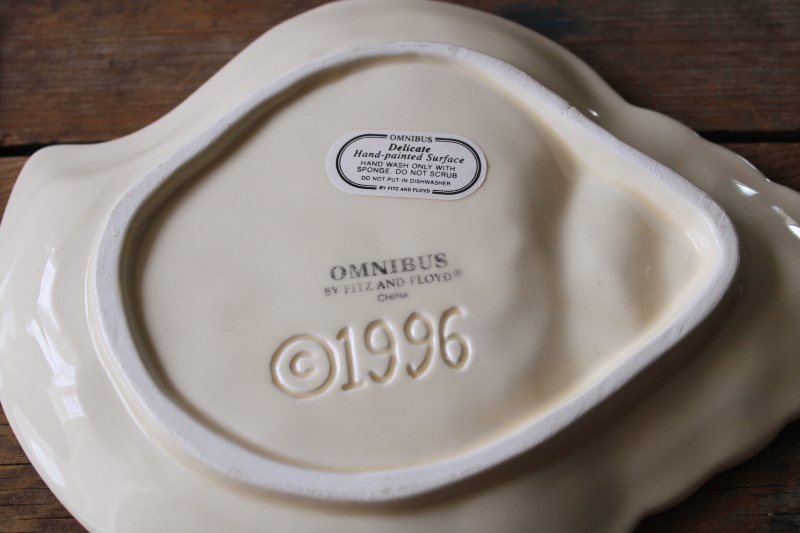 photo of Fitz & Floyd Omnibus ceramic sea shell plates, trio of different shells 1990s vintage original labels  #6