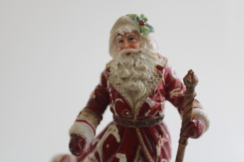 photo of Fitz & Floyd Town and Country Santa ceramic figurine, music box plays O Come All Ye Faithful  #6