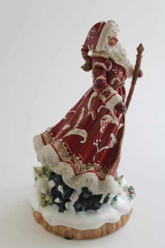 photo of Fitz & Floyd Town and Country Santa ceramic figurine, music box plays O Come All Ye Faithful  #9