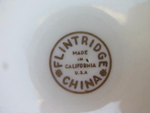 photo of Flintridge china Miramar shape gravy or sauce bowl w/ attached underplate #4