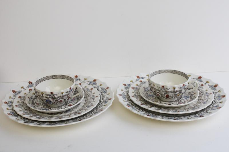 photo of Florence pattern Spode china, vintage salad & dinner plates, cups & saucers #4