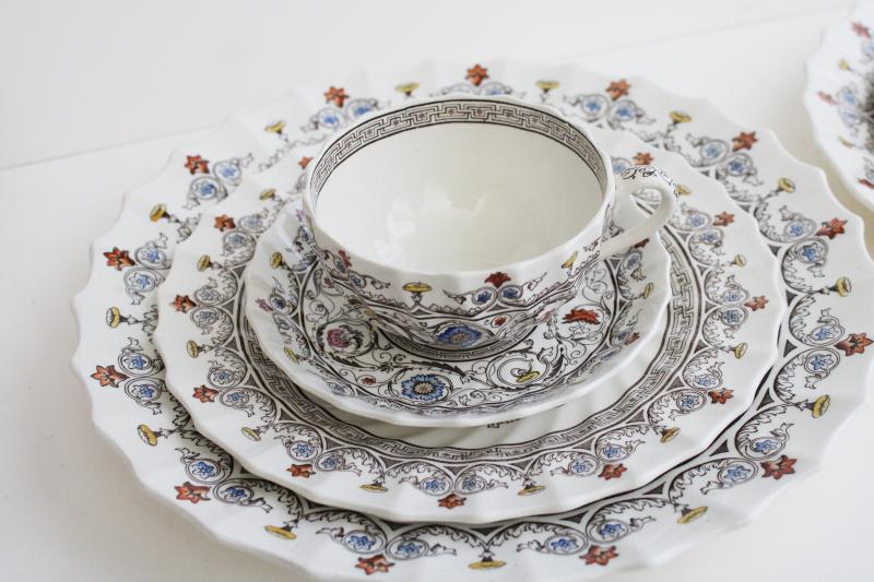 photo of Florence pattern Spode china, vintage salad & dinner plates, cups & saucers #5