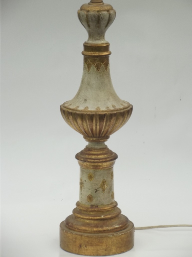 photo of Florentine gilt carved wood table lamp, hollywood regency vintage Italy #1