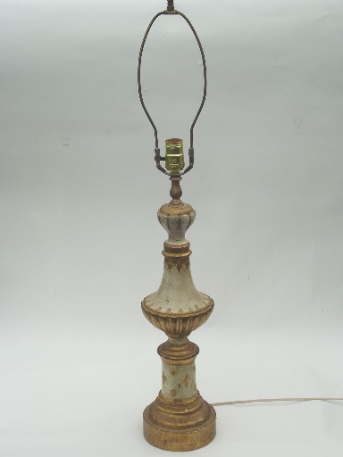 photo of Florentine gilt carved wood table lamp, hollywood regency vintage Italy #2