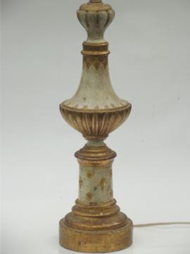 catalog photo of Florentine gilt carved wood table lamp, hollywood regency vintage Italy