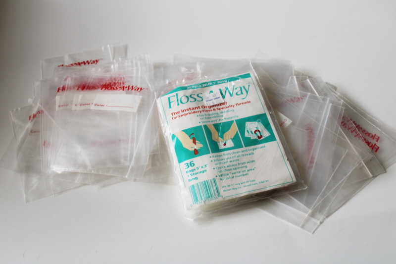 photo of Floss A Way plastic zip bags for embroidery thread storage organization #1