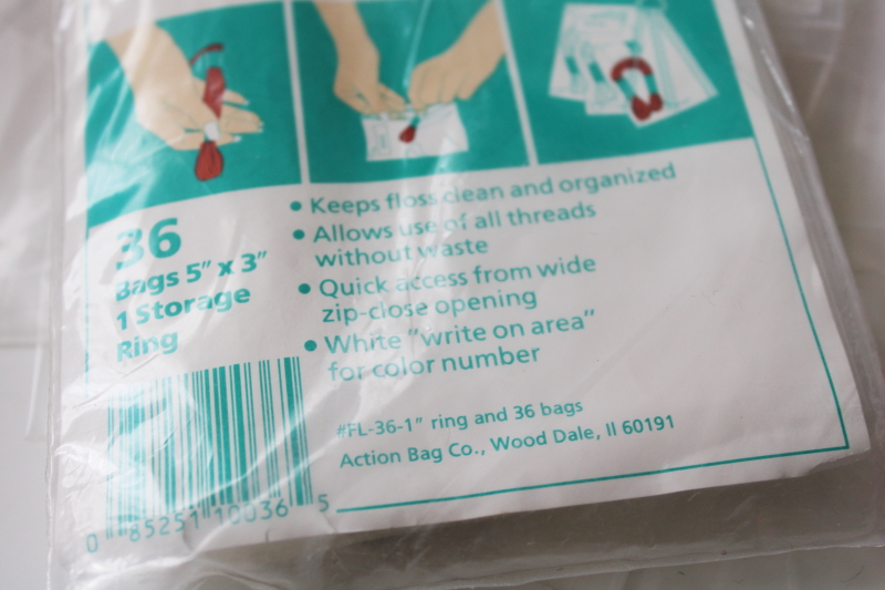 photo of Floss A Way plastic zip bags for embroidery thread storage organization  #2