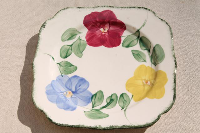 photo of Flower Ring hand painted vintage Blue Ridge china Southern Pottery plates & platter #5