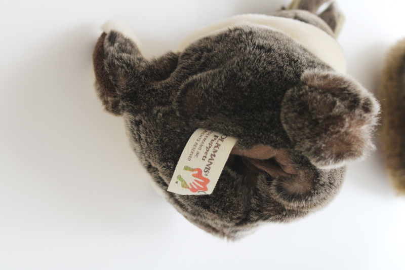 photo of Folkmanis puppets, big furry bunny & small Dutch belted rabbit stuffed plush toys  #8