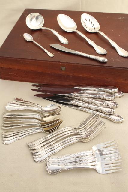 photo of Fontana Towle sterling silver flatware, vintage silverware set for 8, extra teaspoons, serving pieces #1