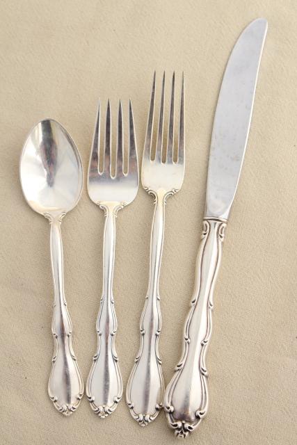 photo of Fontana Towle sterling silver flatware, vintage silverware set for 8, extra teaspoons, serving pieces #4