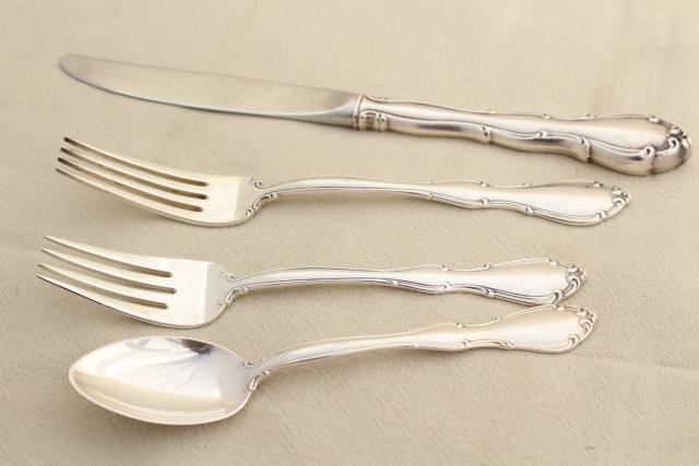 photo of Fontana Towle sterling silver flatware, vintage silverware set for 8, extra teaspoons, serving pieces #6