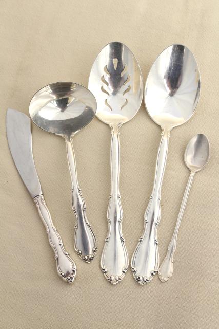 photo of Fontana Towle sterling silver flatware, vintage silverware set for 8, extra teaspoons, serving pieces #9