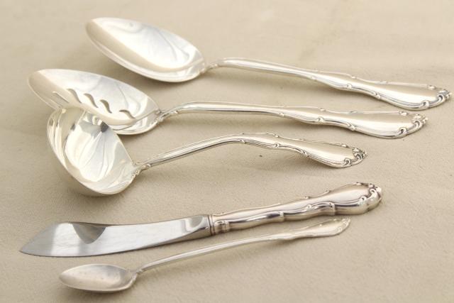 photo of Fontana Towle sterling silver flatware, vintage silverware set for 8, extra teaspoons, serving pieces #10