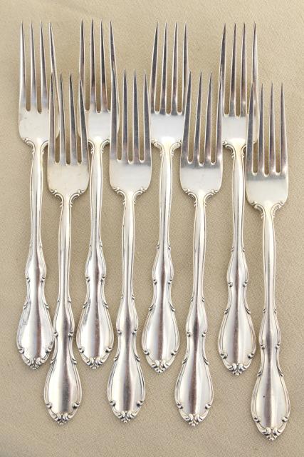 photo of Fontana Towle sterling silver flatware, vintage silverware set for 8, extra teaspoons, serving pieces #17