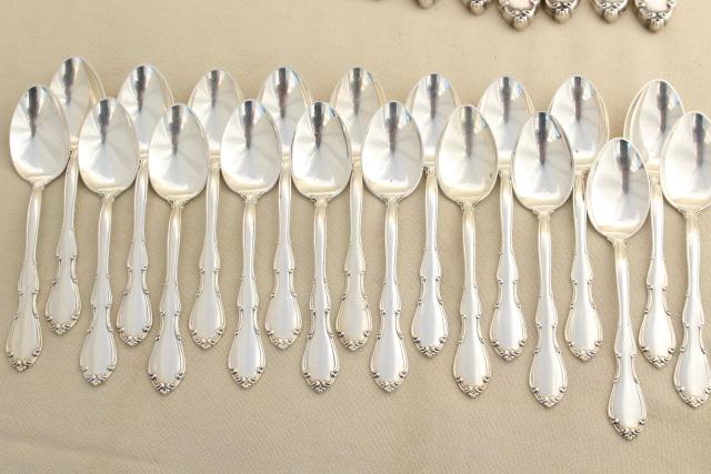 photo of Fontana Towle sterling silver flatware, vintage silverware set for 8, extra teaspoons, serving pieces #19