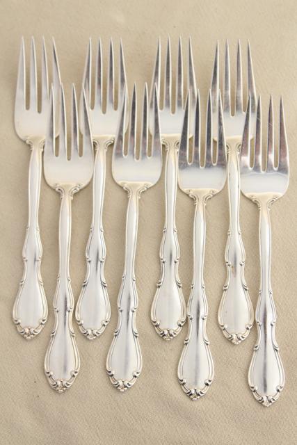 photo of Fontana Towle sterling silver flatware, vintage silverware set for 8, extra teaspoons, serving pieces #21