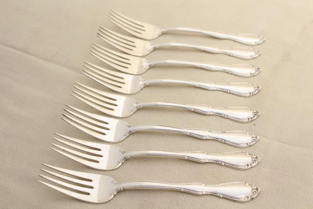 photo of Fontana Towle sterling silver flatware, vintage silverware set for 8, extra teaspoons, serving pieces #22