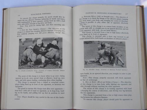 photo of Football handbook w/game fundamentals/diagrams/leather helmet photos #1