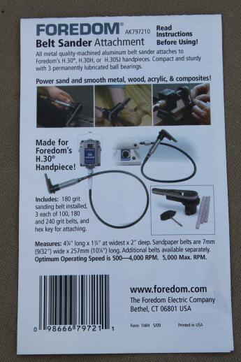 photo of Foredom #30 handpiece w/ belt sander attachment, H.30 flexible shaft grinding tool #5