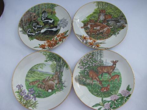 photo of Forest Families skunk, deer, rabbit, bobcat collector's plates, Southern Living #1