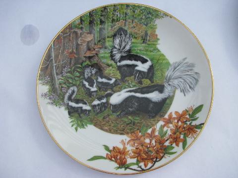 photo of Forest Families skunk, deer, rabbit, bobcat collector's plates, Southern Living #2