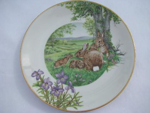 photo of Forest Families skunk, deer, rabbit, bobcat collector's plates, Southern Living #8