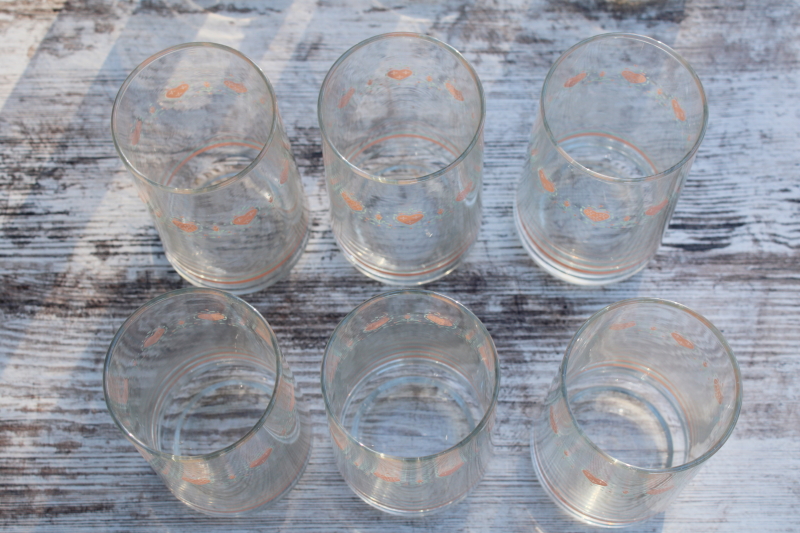 photo of Forever Yours pink hearts Corelle drinking glasses, complete set three sizes glass tumblers  #5