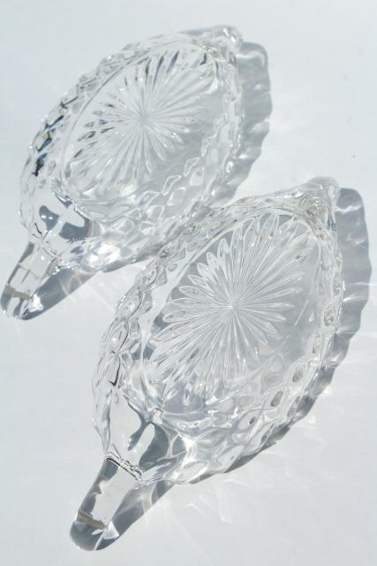 photo of Fostoria American oval dish or flower bowl & pair of gondola boat relish trays #3